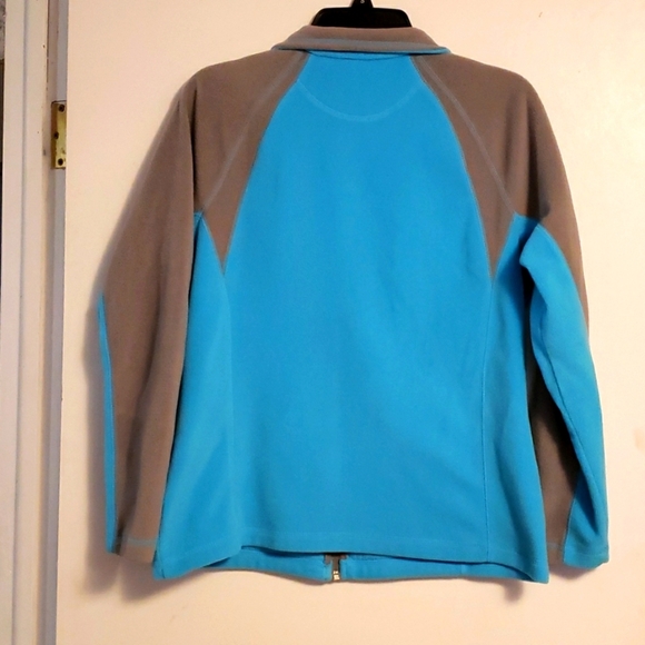 Light Blue & Gray Fleece Zip Up Jacket - Picture 2 of 2